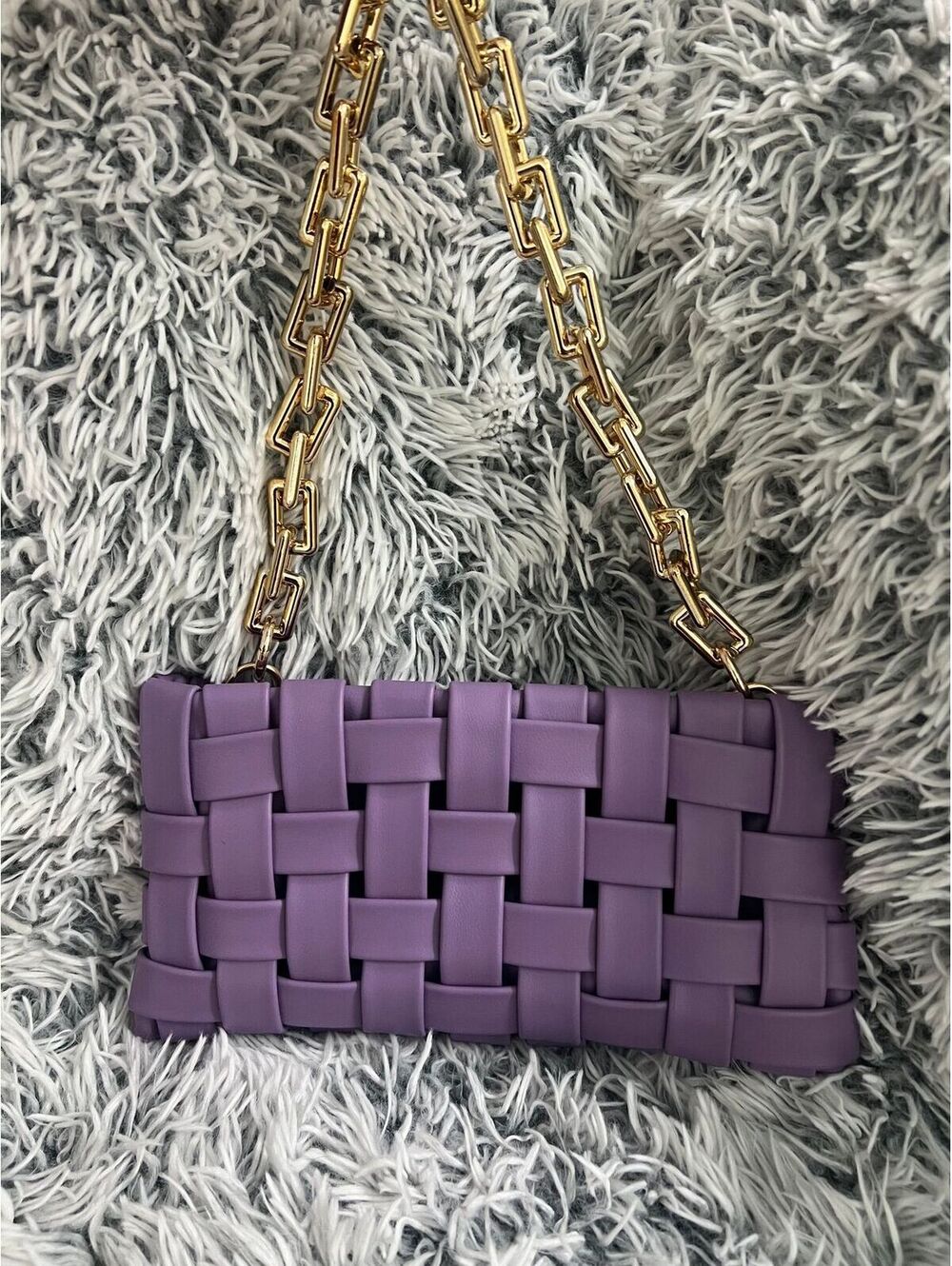 3 AM FOREVER Purple Woven Chain Shoulder bag